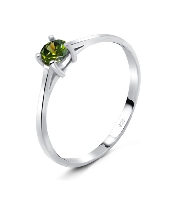 4mm Olivine CZ Silver Ring CSR-150-4